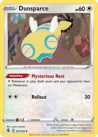Dunsparce 207/264 - Reverse Holofoil Fusion Strike