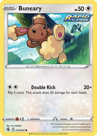 Buneary 212/264 - Reverse Holofoil Fusion Strike