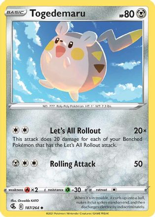Togedemaru 187/264 - Reverse Holofoil Fusion Strike