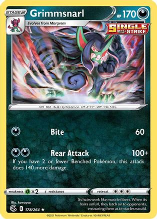Grimmsnarl 178/264 - Reverse Holofoil Fusion Strike