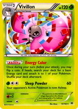 Vivillon (Cosmos Holo) 015/162 - Holofoil Miscellaneous Cards & Products