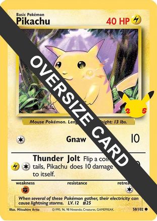 Pikachu (25th Anniversary) 058/102 Jumbo Cards