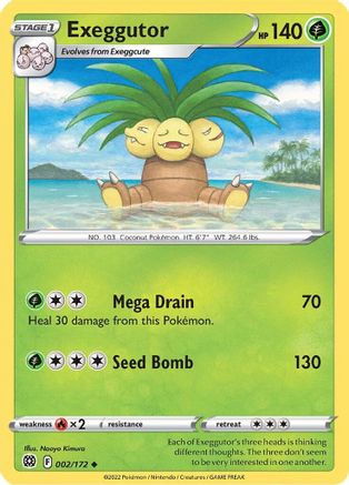 Exeggutor 002/172 - Reverse Holofoil Brilliant Stars