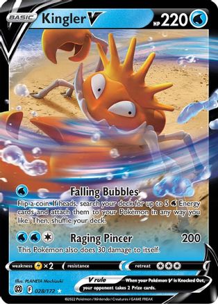 Kingler V 028/172 - Holofoil Brilliant Stars