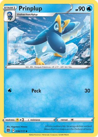 Prinplup 036/172 - Reverse Holofoil Brilliant Stars