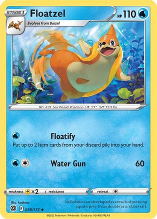 Floatzel 039/172 - Reverse Holofoil Brilliant Stars