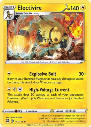 Electivire 047/172 - Reverse Holofoil Brilliant Stars