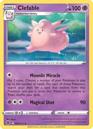 Clefable 054/172 - Reverse Holofoil Brilliant Stars
