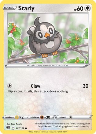 Starly 117/172 - Reverse Holofoil Brilliant Stars