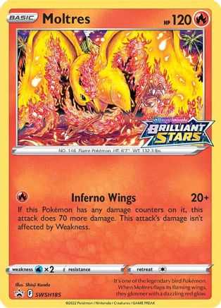 Moltres SWSH185 - Holofoil SWSH Sword & Shield Promo Cards