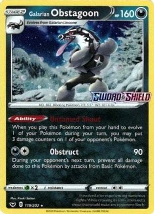 Galarian Obstagoon (Cosmos Holo) 119/202 - Holofoil Miscellaneous Cards & Products