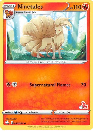 Ninetales (#7 Cinderace Stamped) 030/264 Battle Academy 2022