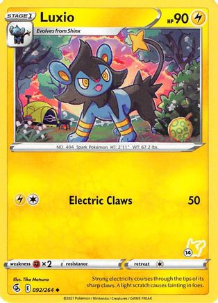 Luxio (#14 Pikachu Stamped) 092/264 Battle Academy 2022
