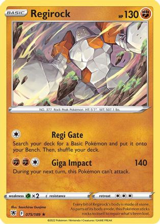 Regirock 075/189 - Reverse Holofoil Astral Radiance
