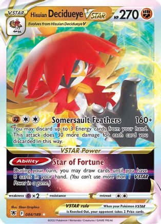 Hisuian Decidueye VSTAR 084/189 - Holofoil Astral Radiance