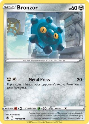 Bronzor 111/189 - Reverse Holofoil Astral Radiance