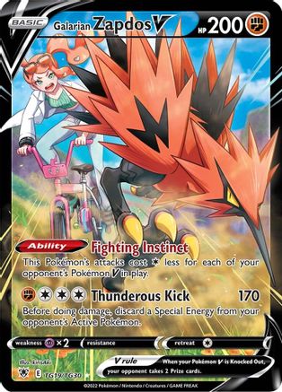 Galarian Zapdos V TG19/TG30 - Holofoil Astral Radiance