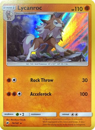 Lycanroc (Water Web Holo) 076/147 - Holofoil Miscellaneous Cards & Products