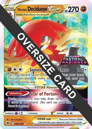 Hisuian Decidueye VSTAR 084/189 - Holofoil Jumbo Cards