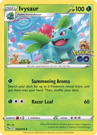 Ivysaur 002/078 - Reverse Holofoil Pokemon GO