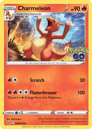 Charmeleon 009/078 - Reverse Holofoil Pokemon GO