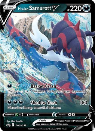 Hisuian Samurott V SWSH239 - Holofoil SWSH Sword & Shield Promo Cards
