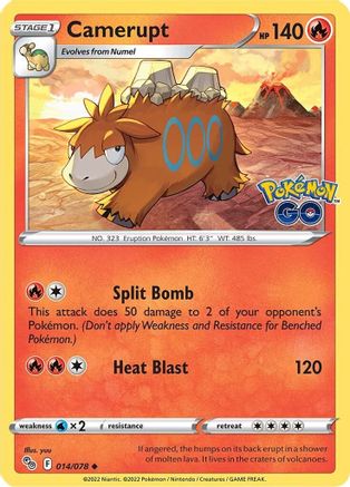 Camerupt 014/078 - Reverse Holofoil Pokemon GO