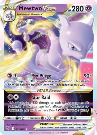 Mewtwo VSTAR 031/078 - Holofoil Pokemon GO
