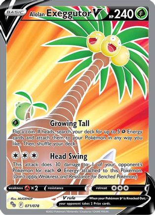 Alolan Exeggutor V (Full Art) 071/078 - Holofoil Pokemon GO