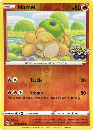Numel (Peelable Ditto) 013/078 - Reverse Holofoil Pokemon GO