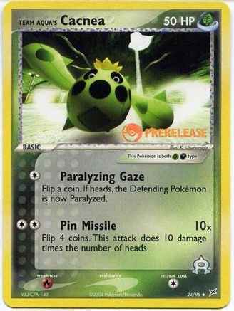 Team Aqua's Cacnea (Prerelease) 024/95 - Holofoil Miscellaneous Cards & Products