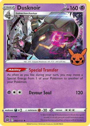 Dusknoir 062/172 - Holofoil Trick or Trade BOOster Bundle