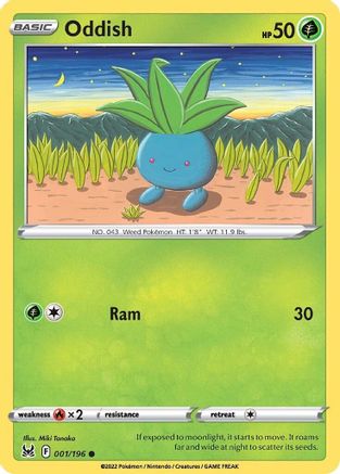 Oddish 001/196 - Reverse Holofoil Lost Origin