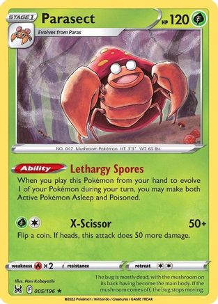 Parasect 005/196 - Reverse Holofoil Lost Origin
