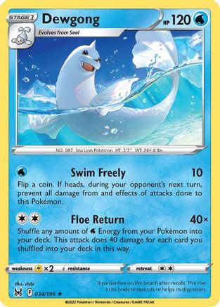 Dewgong 034/196 Lost Origin