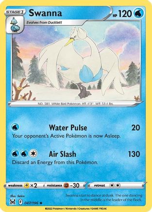 Swanna 047/196 - Reverse Holofoil Lost Origin