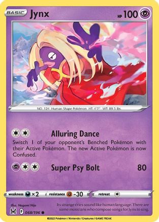 Jynx 068/196 - Reverse Holofoil Lost Origin