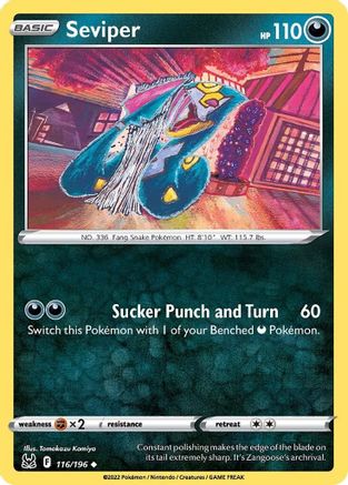 Seviper 116/196 - Reverse Holofoil Lost Origin