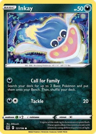 Inkay (121) (121) 121/196 - Reverse Holofoil Lost Origin