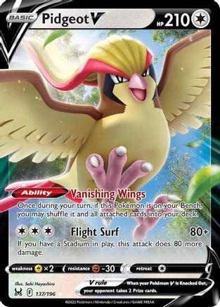Pidgeot V 137/196 - Holofoil Lost Origin
