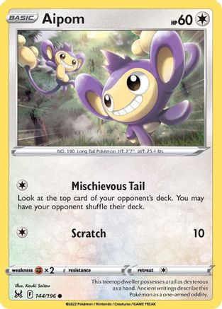 Aipom 144/196 - Reverse Holofoil Lost Origin