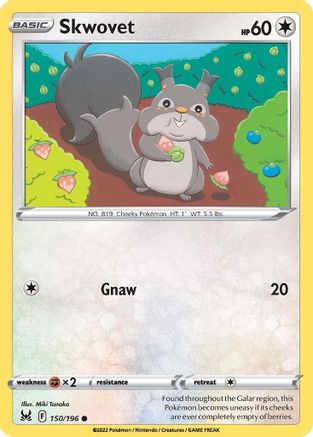 Skwovet 150/196 - Reverse Holofoil Lost Origin