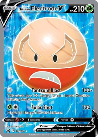 Hisuian Electrode V (Full Art) 172/196 - Holofoil Lost Origin
