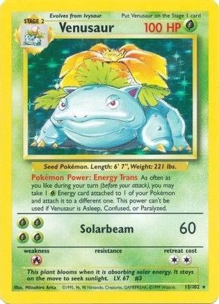 Venusaur 015/102 - Unlimited Holofoil Base Set