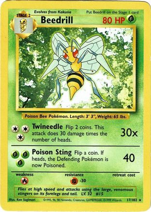 Beedrill 017/102 - Unlimited Base Set