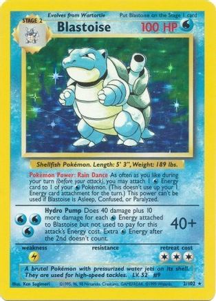 Blastoise 002/102 - Unlimited Holofoil Base Set