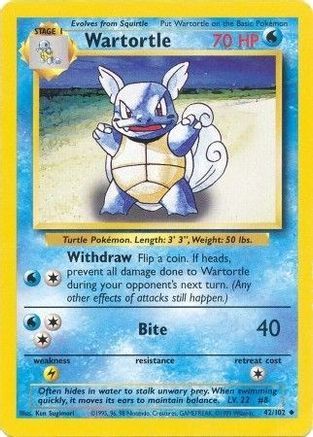 Wartortle 042/102 - Unlimited Base Set