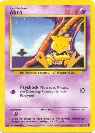 Abra 043/102 - Unlimited Base Set