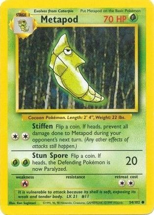 Metapod 054/102 - Unlimited Base Set