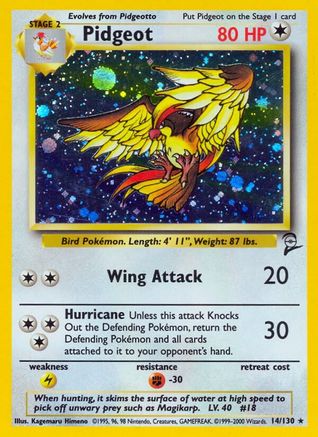 Pidgeot 014/130 - Holofoil Base Set 2